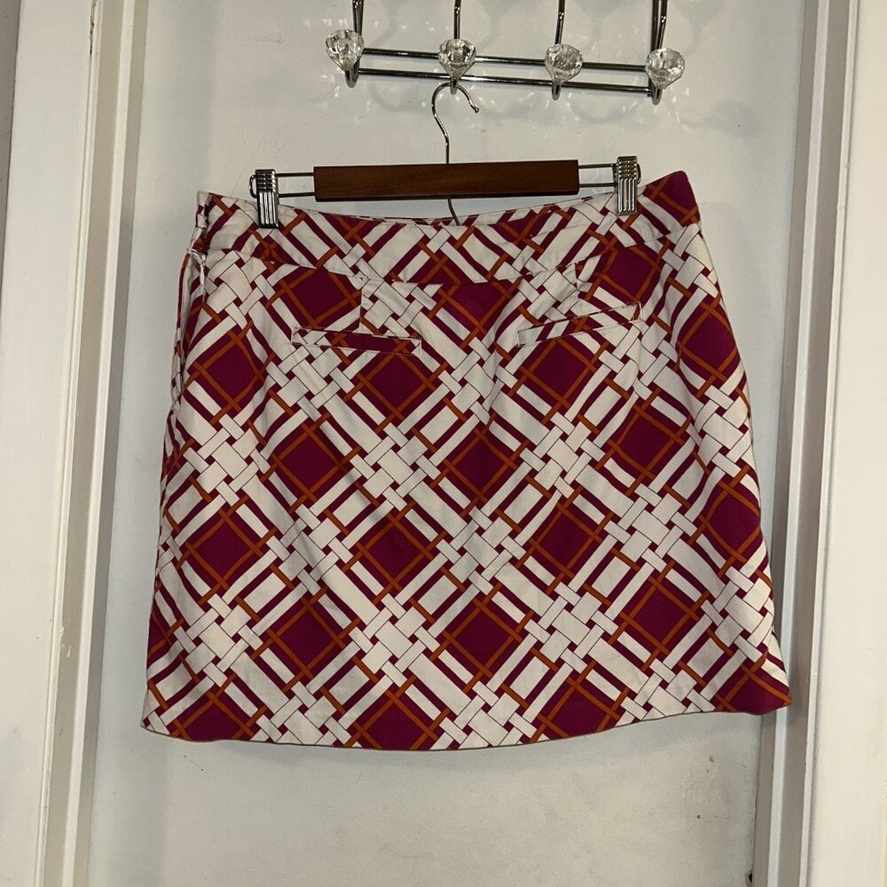 Greg Norman Pink & White Geometrical Print Athletic Golf Sporty Skort Size 12 - Picture 5 of 9